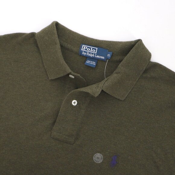 NWT POLO RALPH LAUREN Men's Mesh Long-Sleeve Polo Shirt Green Heather Size XL - Picture 2 of 9